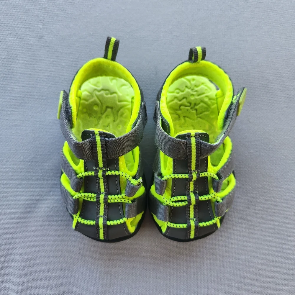 Koala kids grey and neon yellow sandals